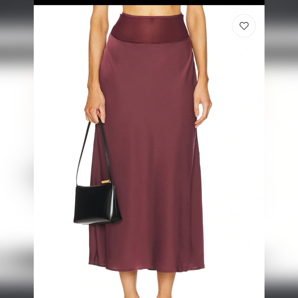 WeWoreWhat NWT Merlot Midi Chiffon Cutout Skirt Size 16